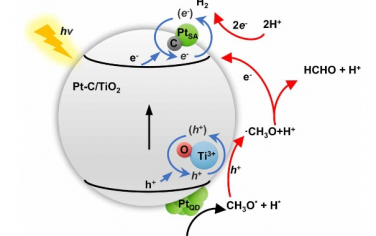 Science Advances：TiO2上獨(dú)特的Pt–C配位和Pt量子點(diǎn)之間的協(xié)同作用用于優(yōu)異的光催化甲醇脫氫